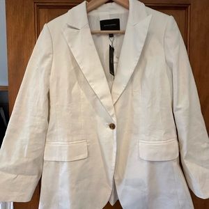 Banana Republic white linen blazer